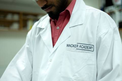 Lab coat with WACKER ACADEMY logo