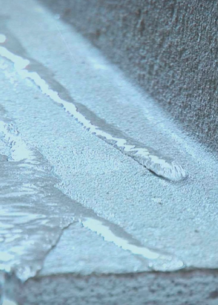 Water running in a channel