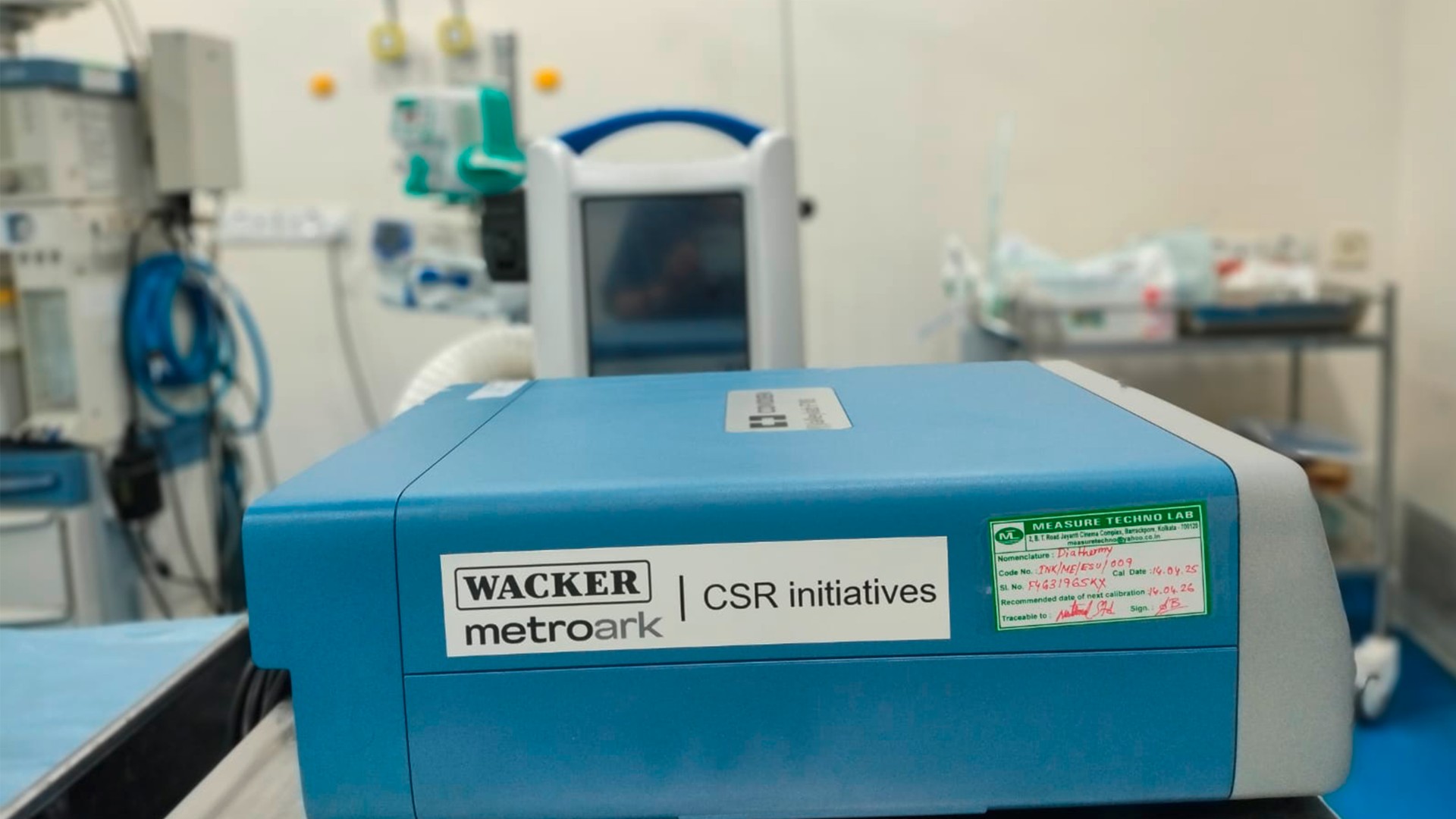 Close-up of a diathermy device in a treatment room
