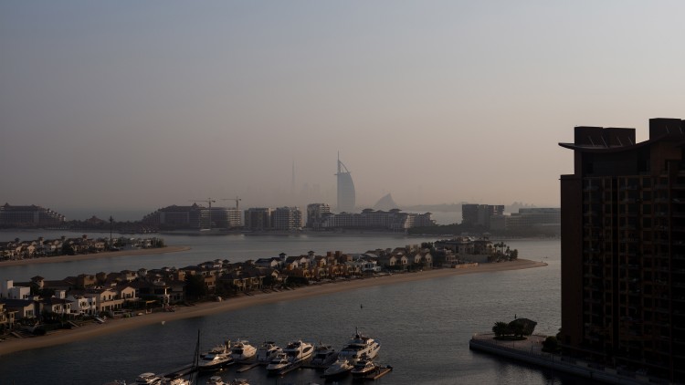 Dubai marina at dusk