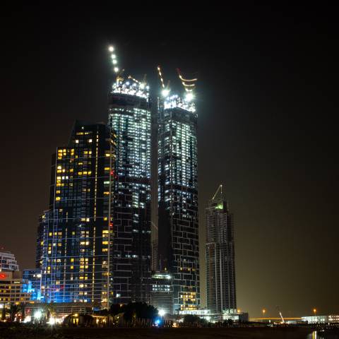 Dubai skyscraper at night