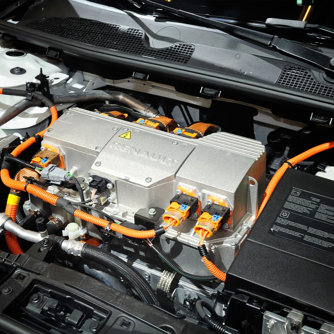 A peek into the engine compartment of a Renault Fluence