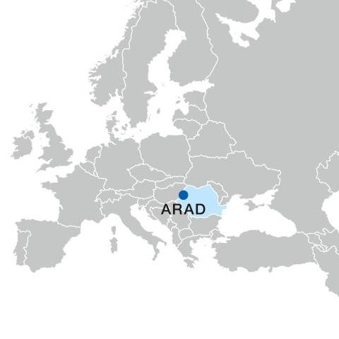 Karte von Europa mit Arad