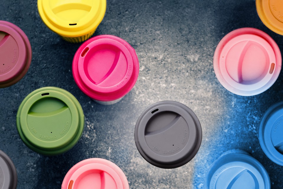 Coffee cup lid made of liquid silicone rubber