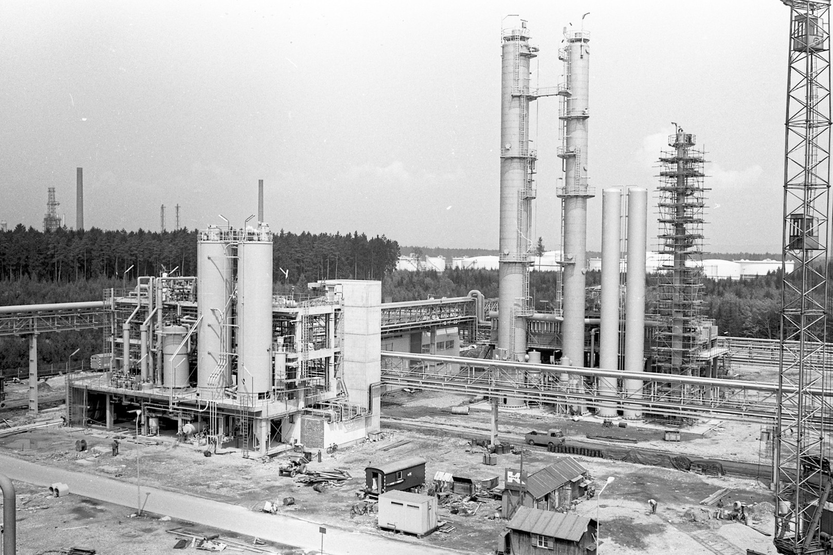 Historische Aufnahme der Silandestillation in der neuen „Nordfabrik“