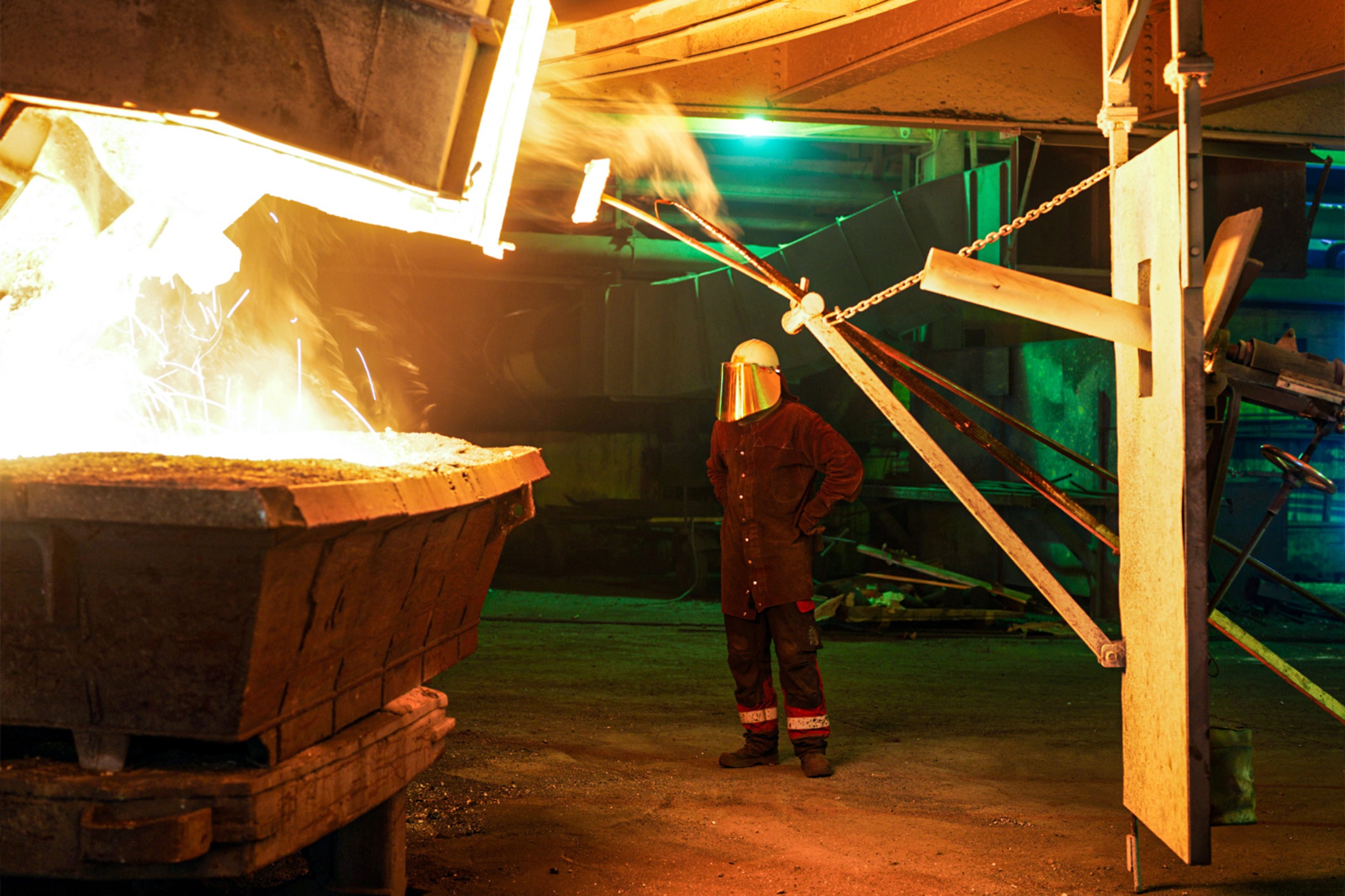 Produktion von Silicium aus Quarz und Kohle am Standort Holla, Norwegen
