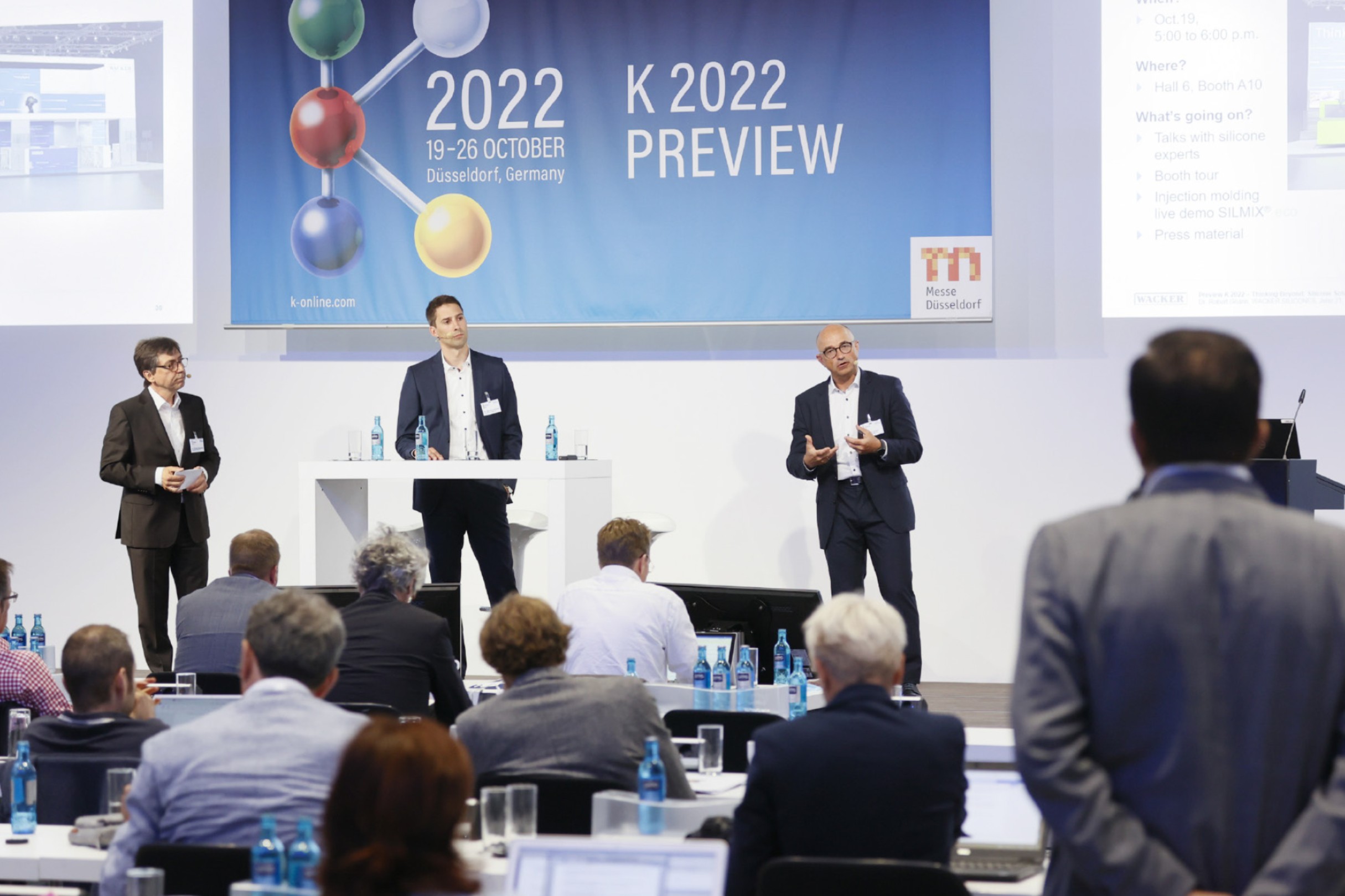 Dr. Robert Gnann at an event previewing the K 2022 plastics and rubber tradeshow