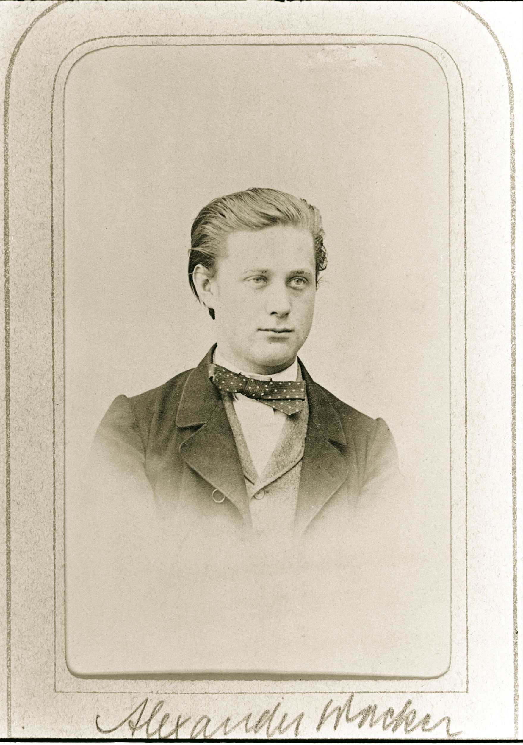 Alexander Wacker as a commercial apprentice in Schwerin in 1863