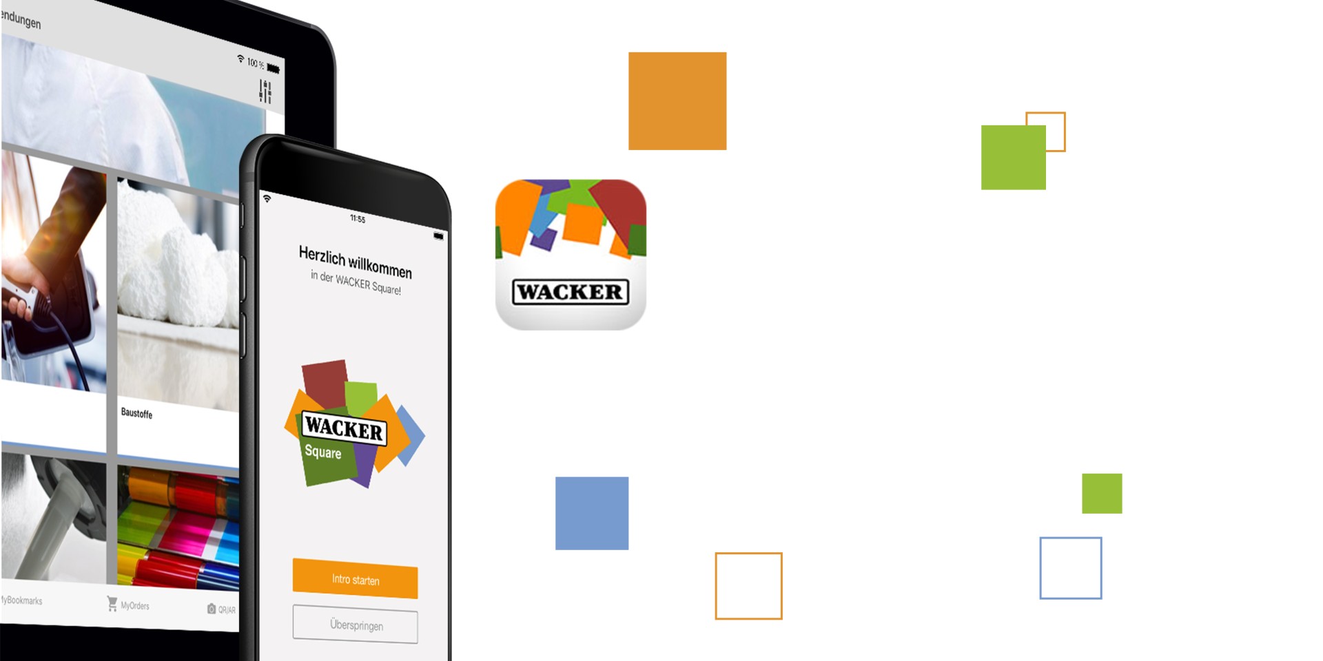 WACKER Square App auf mobilen Geräten