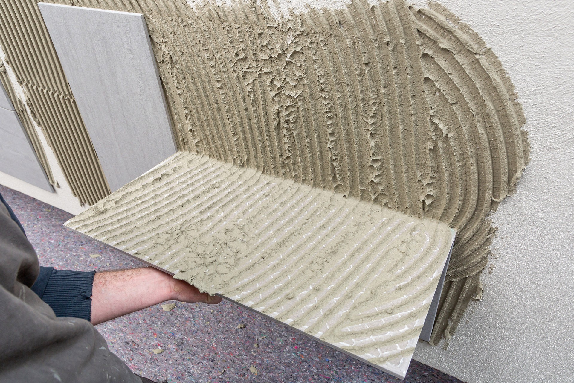 Fliesenkleber Testfl&auml;che