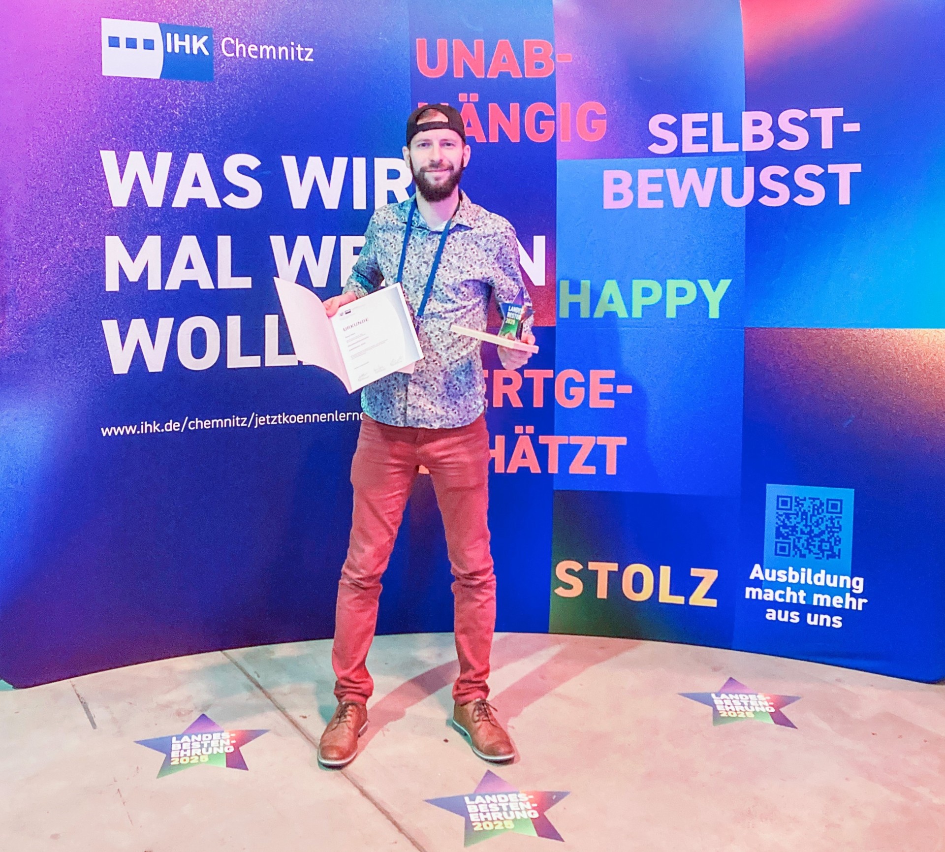 WACKER Mitarbeiter Dusty Marx - Landesbester Chemikant des Pr&uuml;fungsjahrgangs 2025 